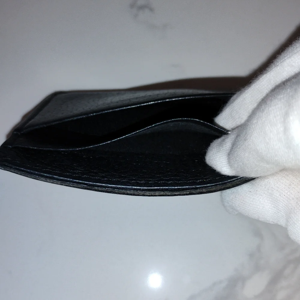 Valentino Garavani Card Holder - Black Studded Pebbled Leather - Picture 11 of 14